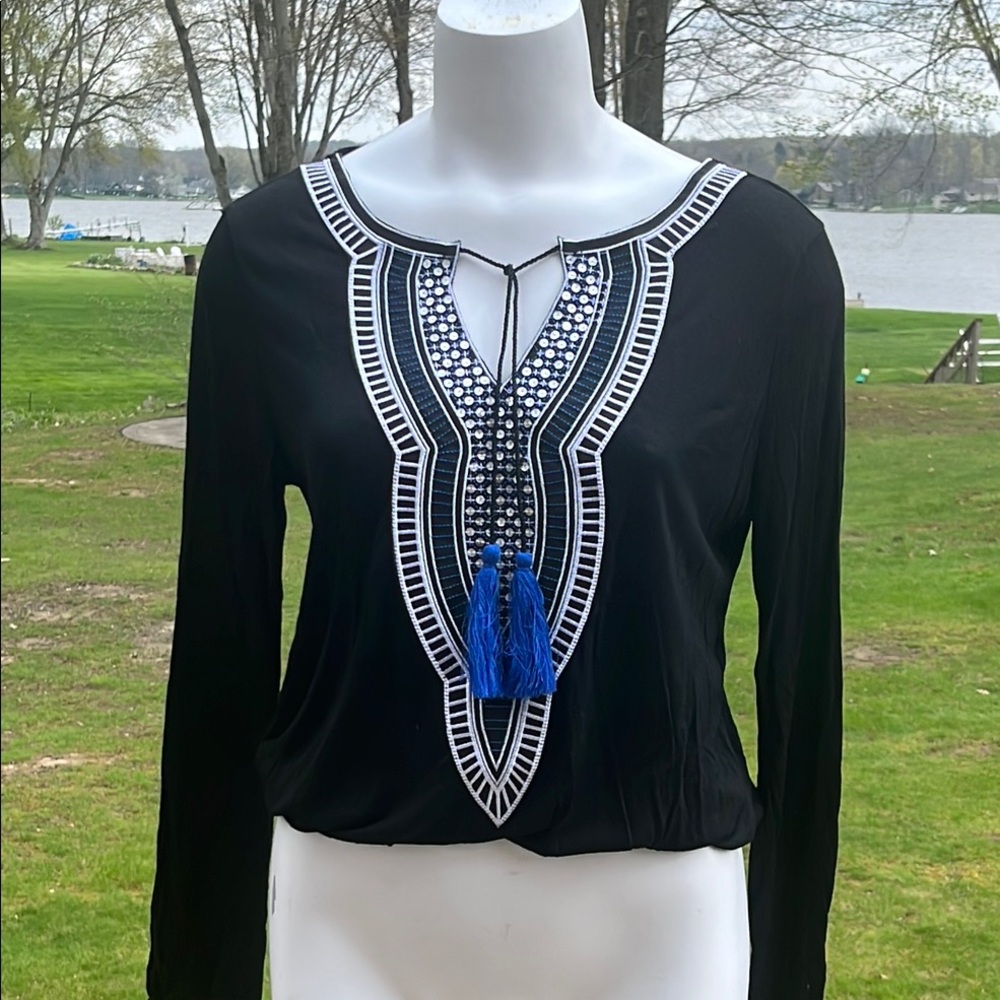 NWT Catina boho embellished blouse S